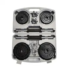 SPORTFITNESS - Kit De Mancuernas En Acero De 20 Kg Con Maletin De Transporte Color Negro