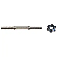 SPORTFITNESS - Barra De 1 Kg Y 35 Cm Con Seguros Recubierta