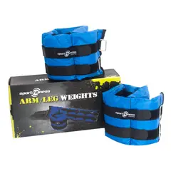SPORTFITNESS - Pesas Tobilleras/Muñequeras De 5 Kg Ajustables Color Azul/Negro