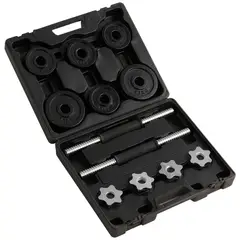 SPORTFITNESS - Kit De Mancuernas En Acero De 12 Kg Con Maletin De Transporte Color Negro