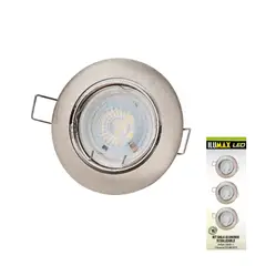 ILUMAX - Setx3 Bala Ajustable Satin + 3 Led 6w Gu10 Luz Fria