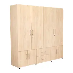 RTA DESIGN - Closet Cantelmo 200X200X48 8 Puertas 2 Cajones Madera natural/blanco