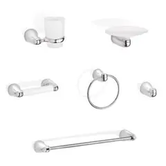 CORONA - Kit de Accesorios para Baño Aluvia x6 Piezas Blanco Cromo