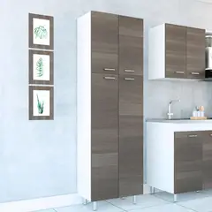 JUST HOME COLLECTION - Mueble Alacena para Cocina Rossi 4 Puertas 195x61x36 cm Verde Olivo