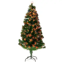 DEAR SANTA - Árbol de Navidad Fibra Óptica 180cm 224 Luces Verde/Multicolor E3