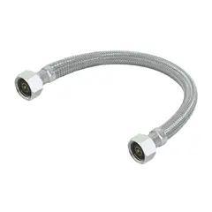 HUMBOLDT - Conector Acero Inoxidable 1/2 Pulgada X 1/2 Pulgada Hembra-Hembra Longitud 40 Centimetros Griferia