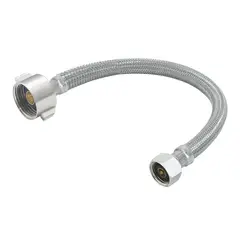 HUMBOLDT - Conector Acero Inoxidable 1/2 Pulgada X 7/8 Pulgada Hembra-Hembra Longitud 30 Centimetros Inodoro