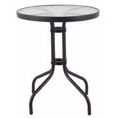 JUST HOME COLLECTION - Mesa Redonda Con Vidrio Templado 60 cm