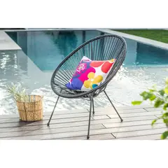 JUST HOME COLLECTION - Silla Cozumel Ratán Negro 71 X 79 X 86 cm
