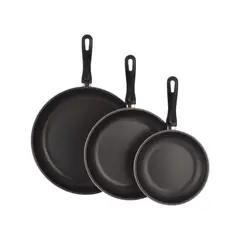 JUST HOME COLLECTION - Sartén X3 Unidades 20 24 Y 32 Cm Negro