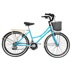 SFORZO - Bicicleta Urbana Playera R26 18V Marco En Acero Azul
