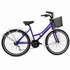 SFORZO - Bicicleta Urbana Playera R26 18V Marco en Acero Morado