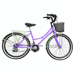 SFORZO - Bicicleta Urbana Playera R26 18V Marco en Acero Morado