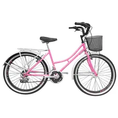 SFORZO - Bicicleta Urbana Playera R26 18V Marco en Acero Rosado
