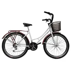 SFORZO - Bicicleta Urbana Playera R26 18V Marco en Acero Blanco