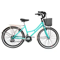 SFORZO - Bicicleta Urbana Playera R24 18V Marco en Acero Verde