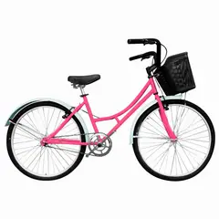 SFORZO - Bicicleta Urbana Playera R24 18V Marco en Acero Rosado