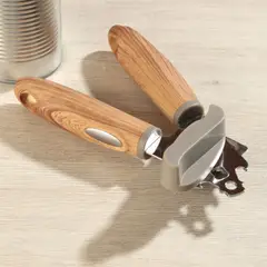 JUST HOME COLLECTION - Abrelatas Cocina Acero Mango Wood Silicona