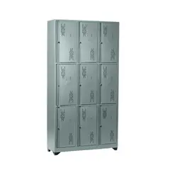 INDUSTRIAS CRUZ - Locker 9 Puestos 180x93x30 cm Aluminio Silverado
