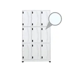 CRUZ - Locker 9 Puestos 180x93x30 cm Blanco Violeta
