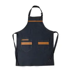 TEXTILES LA FLORESTA - Delantal Jean Cuerina Cafe 80x64cm
