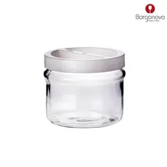 BORGONOVO - Recipiente 2500ml Vidrio Ortes Tapa Blanca