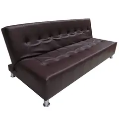 SOFA MARKET - Sofá Cama Master 3 Puestos Ecocuero Café