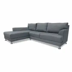SOFA MARKET - Sofá Esquinero Kodiak Izquierdo 5 Puestos Tela Gris