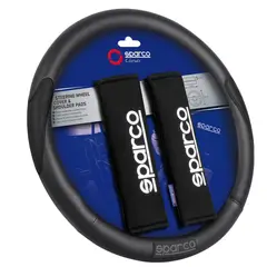 SPARCO - Set Cubre Volante + Cubre Cinturón Negro