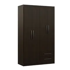 CASA BONITA - Armario 4 Puertas 2 Cajones 182.5x108.3x47 cm Chocolate