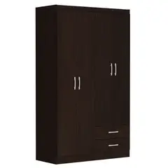 undefined - Armario 4 Puertas 2 Cajones 182.5x108.3x47 cm Chocolate