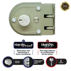 YALE - Cerradura de Sobreponer con Doble Pestillo Vertical Izquierda Serie 396 1/4
