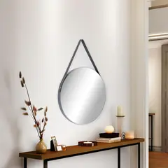 GENERICO - Espejo Eva Negro Diámetro 40 cm