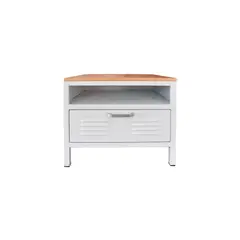 ITALMUEBLES - Mesa de Noche Locker 1 Cajón Blanco