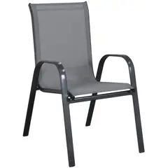 JUST HOME COLLECTION - Silla con Brazos metal y textil Sling Crudo Gris