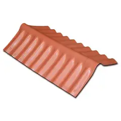 ETERNIT - Caballete Plático Ondulado Tipo Zinc, 30Cm X 76Cm, Color Rojo, No Traspasa Luz