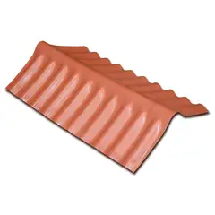 ETERNIT - Caballete Plático Ondulado Tipo Zinc, 30Cm X 76Cm, Color Rojo, No Traspasa Luz