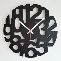 DE CASA - Reloj Pared Numeros 34 Cm Calado Negro