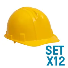 GENERICO - Cascos Bunker Rachet Dielectrico Amarillo Set X 12 Unidades