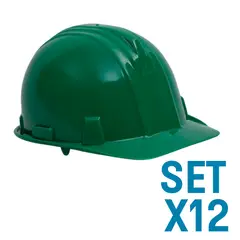 GENERICO - Cascos Bunker Rachet Dielectrico Verde Set X 12 Unidades