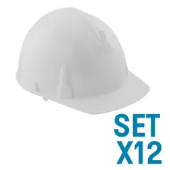 GENERICO - Cascos Industrial Liviano Blanco Set X 12 Unidades