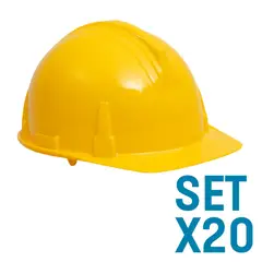 GENERICO - Casco Industrial Liviano Amarillo Set X 20 Unidades