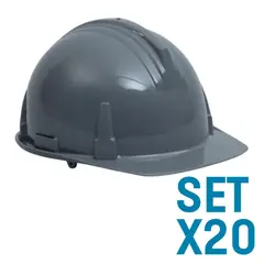 GENERICO - Casco Industrial Liviano Gris Set X 20 Unidades