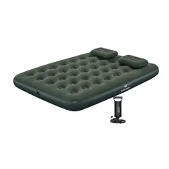 KLIMBER - Combo Colchón Inflable Doble + 2 Almohadas + Bomba Manual