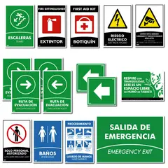 FIXSER - Kitx16 Señalización Fotoluminiscente para Oficinas y/o Locales Hasta 120Mts2