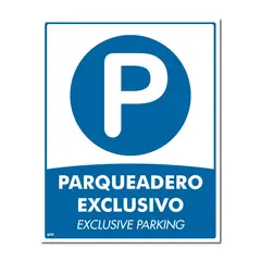 FIXSER - Señal Parqueadero Exclusivo 50X40Cm Poliestireno Calibre 60 con Sujetador