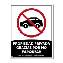 undefined - Señal Propiedad Privada No Parquear 50X40Cm Poliestireno Calibre 60 con Sujetador