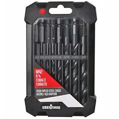 UBERMANN - Set de 8 Brocas HSS 5/64 1/8 5/32 3/16 1/4 5/16 11/32-pulg