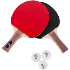 DO IT - Set De 2 Raquetas De Tenis De Mesa/Ping Pong Y 3 Pelotas De 1 Estrella