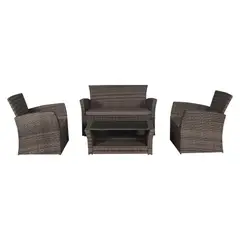 JUST HOME COLLECTION - Juego De Terraza Sala Exterior Ratán Sintético 4 Piezas Palermo